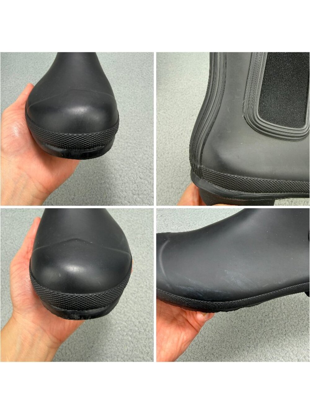 Hunter Boots Womens 10 Shoes Black Rubber Original Chelsea Rain Waterproof Ankle - Picture 10 of 11